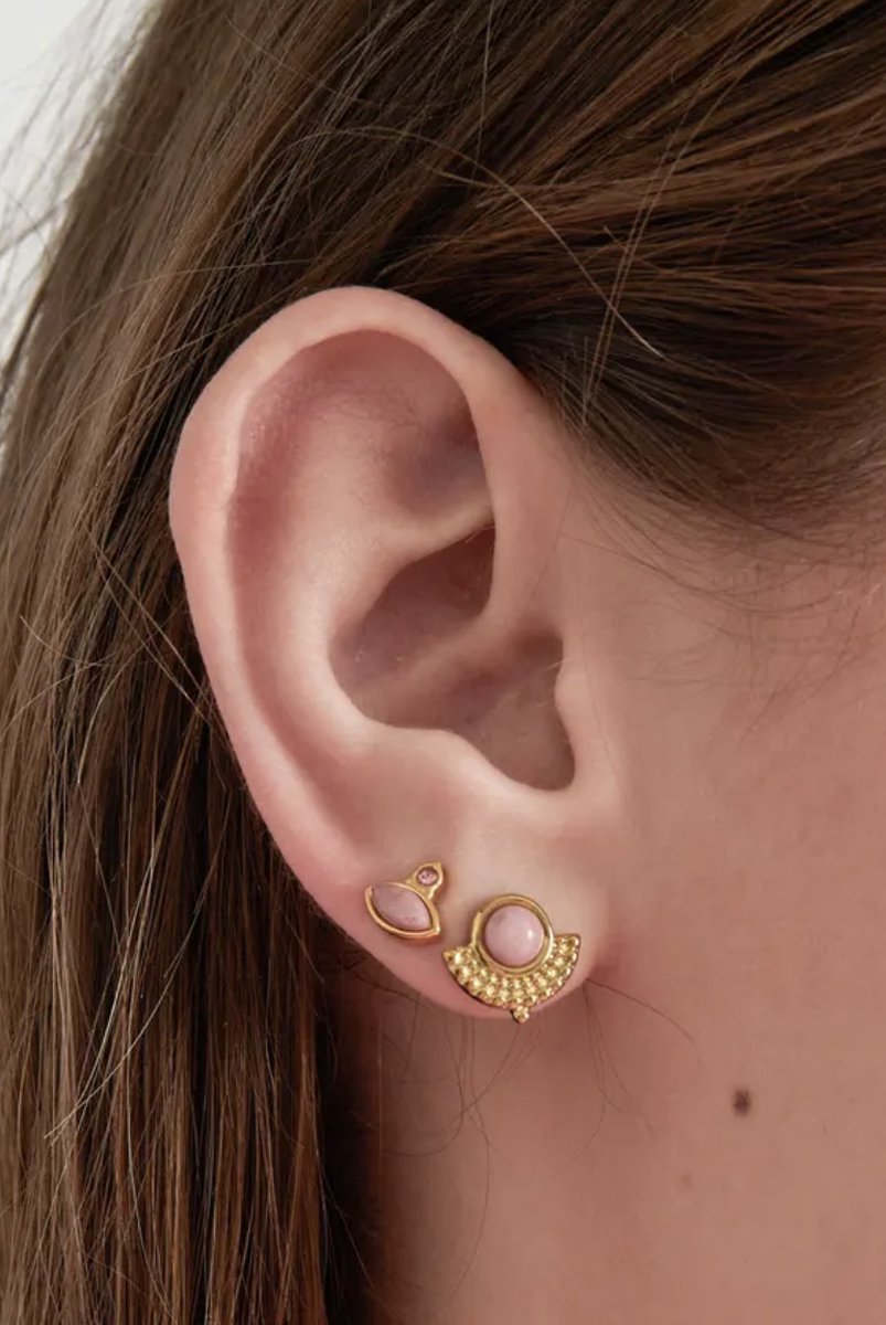 Oorstekers vintage met zwarte natuursteen LoveSieraden