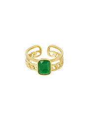 Ring dames met gekleurde steen groen