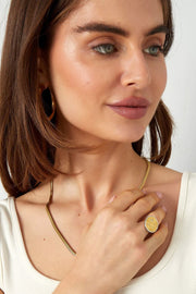 Ring dames rond goud en zilver met sterretjes model