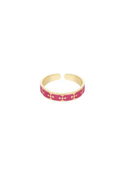 Ring kleurrijk printje fuchsia