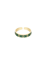 Ring kleurrijk printje groen
