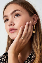 Ring maan met steentjes en kralen model1