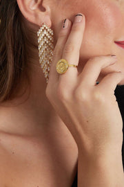 Ring rond met steentjes stainless steel model3