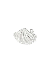 Ring schelp met sparkle stainless steel zilver