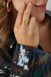 Ring sleutel en slotje goud model