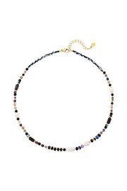 Ronde ketting kralen kleurenfestijn zwart
