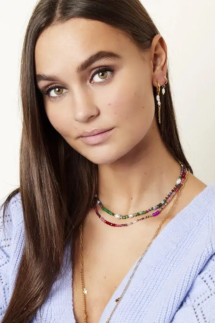 Ronde kralenketting kleurenfestijn model