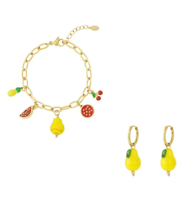 Zomersetje armband en oorbellen fruit LoveSieraden