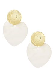 gouden oorbellen met wit hart 