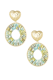 oorbellen hart met rond groene kralen