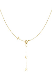 Stainless steel lange ketting AMOUR goud 