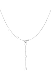 Stainless steel lange ketting AMOUR zilver