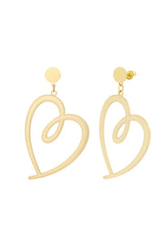 Statement hart oorbellen goud dames stainless steel goud