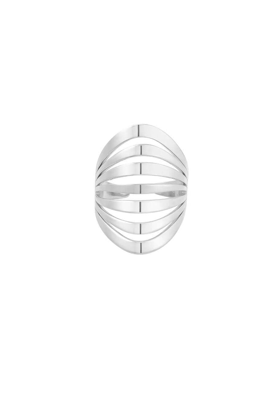 Statement ring gelaagd zilver stainless steel
