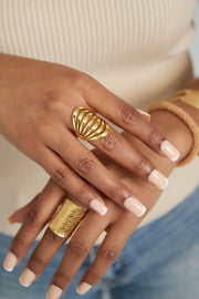 Statement ring gelaagd zilver stainless steel model