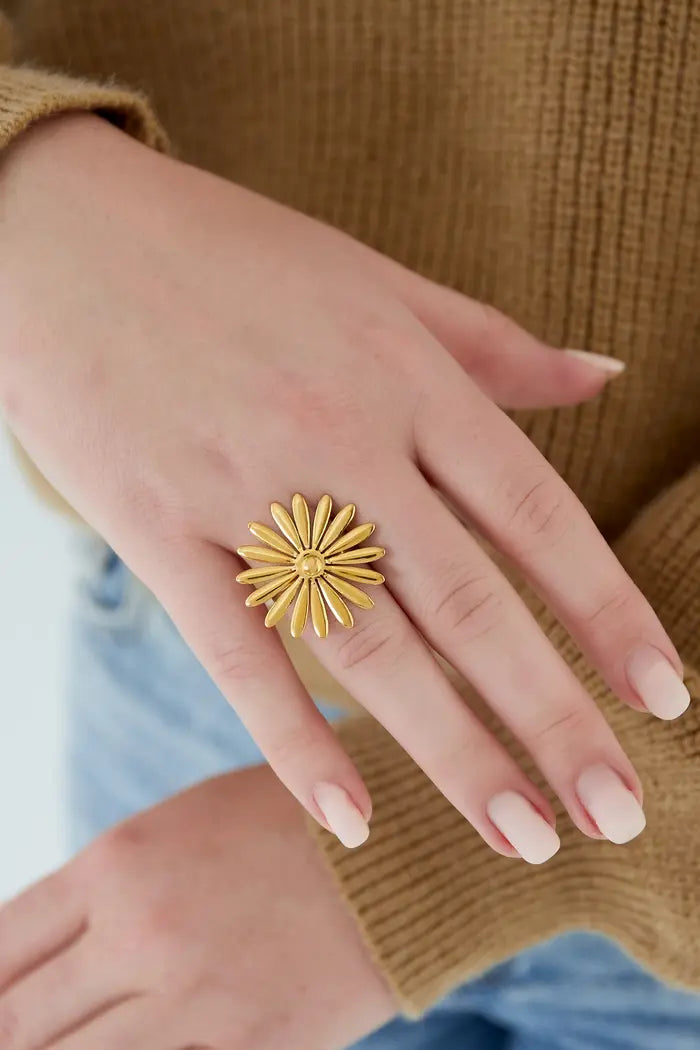 Statement ring grote bloem model