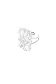 Statement ring zilver met golven stainless steel