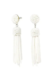 Statementoorbellen tassel kleurrijk wit