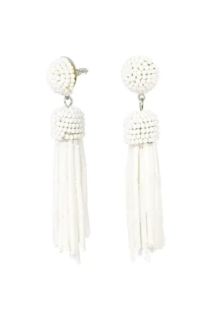 Statementoorbellen tassel kleurrijk wit