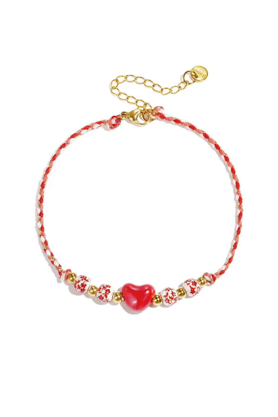 Vrolijk enkelbandje met hart kraal LoveSieraden