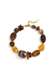 Kralenarmband in warme bruintinten LoveSieraden