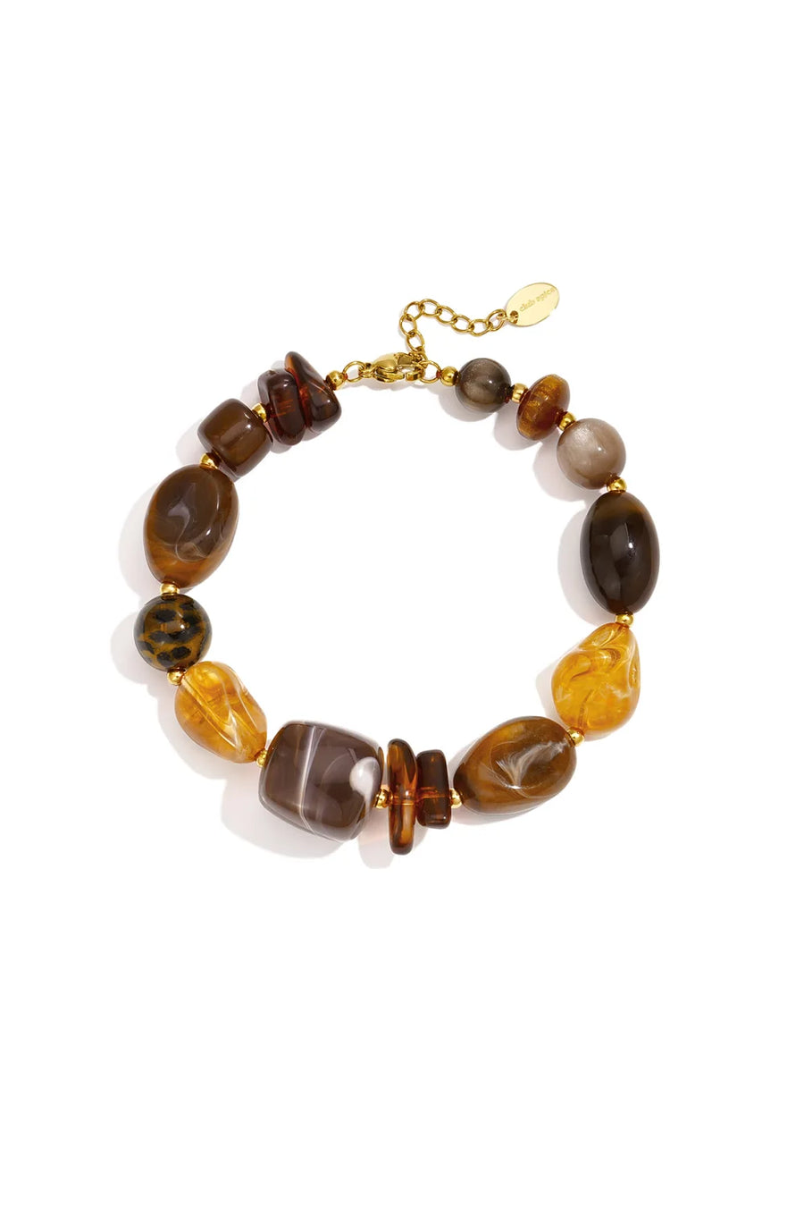 Kralenarmband in warme bruintinten LoveSieraden