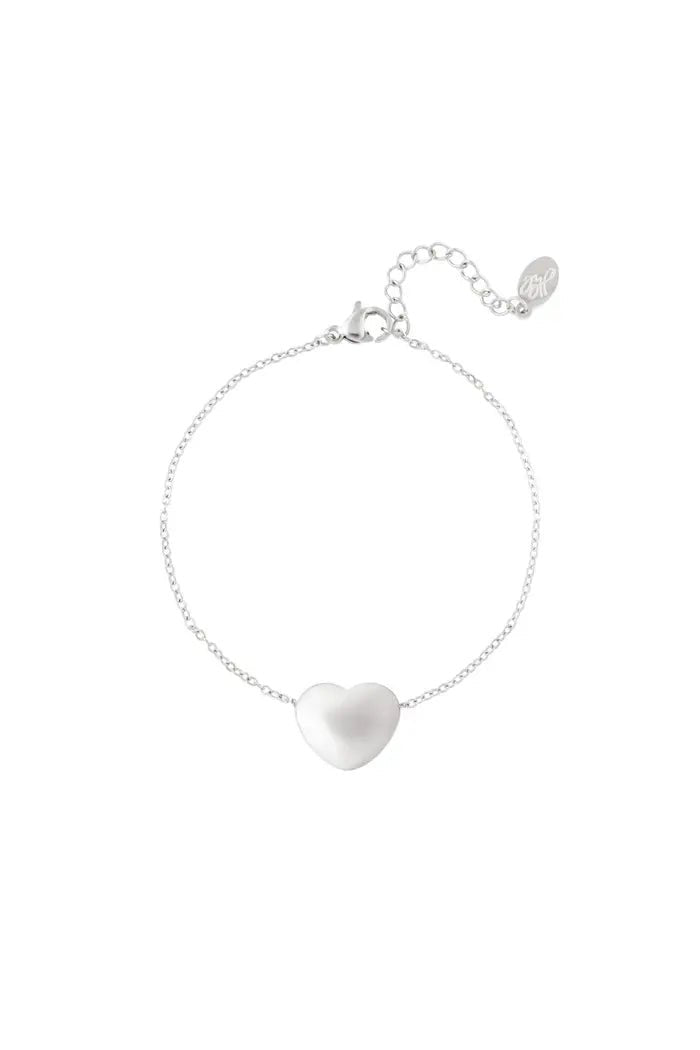 Armband met een groot bolvormig hart - LoveSieraden