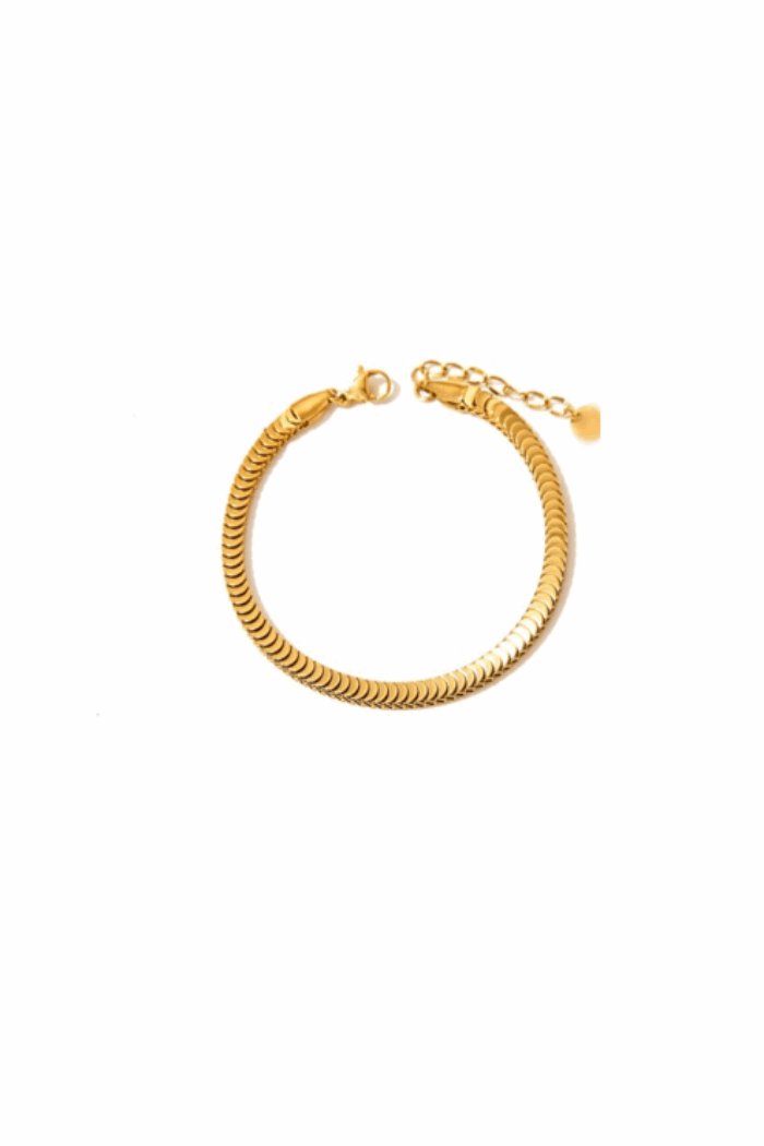 Armband met gouden schakels plat - LoveSieraden