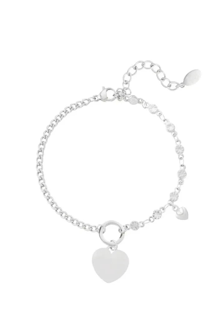 Armband schakels met schattige hartjes - LoveSieraden