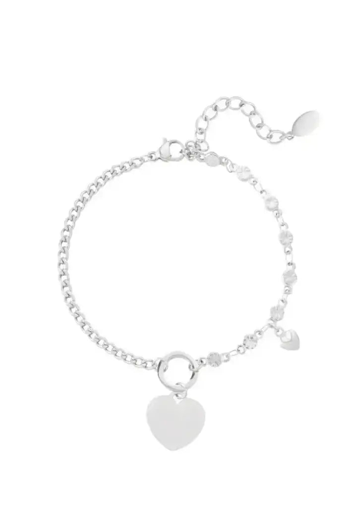 Armband schakels met schattige hartjes - LoveSieraden