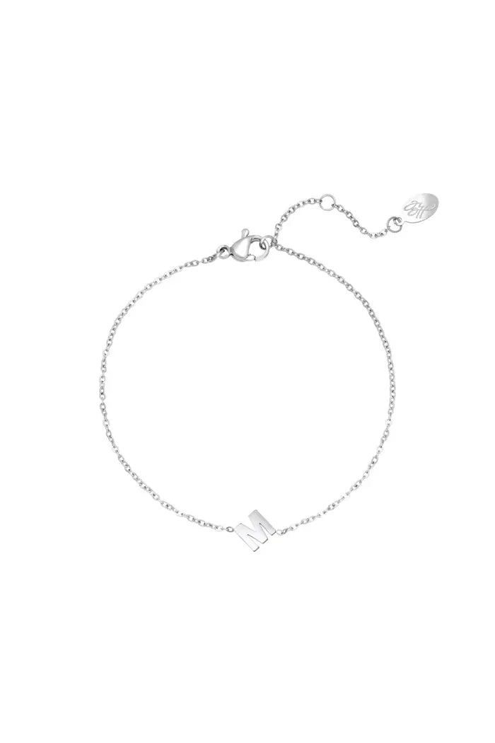 Armband zilver letter - LoveSieraden