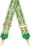 Bag strap groen/oranje/wit met vrolijke print - LoveSieraden
