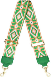 Bag strap groen/oranje/wit met vrolijke print - LoveSieraden