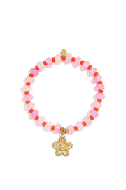 Kralen armband met hart of bloem bedel LoveSieraden