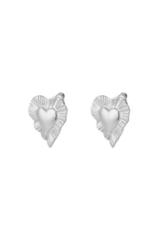 Wavy hart oorbellen stainless steel LoveSieraden