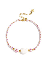 Enkelbandje met schelp en keramiek kralen LoveSieraden