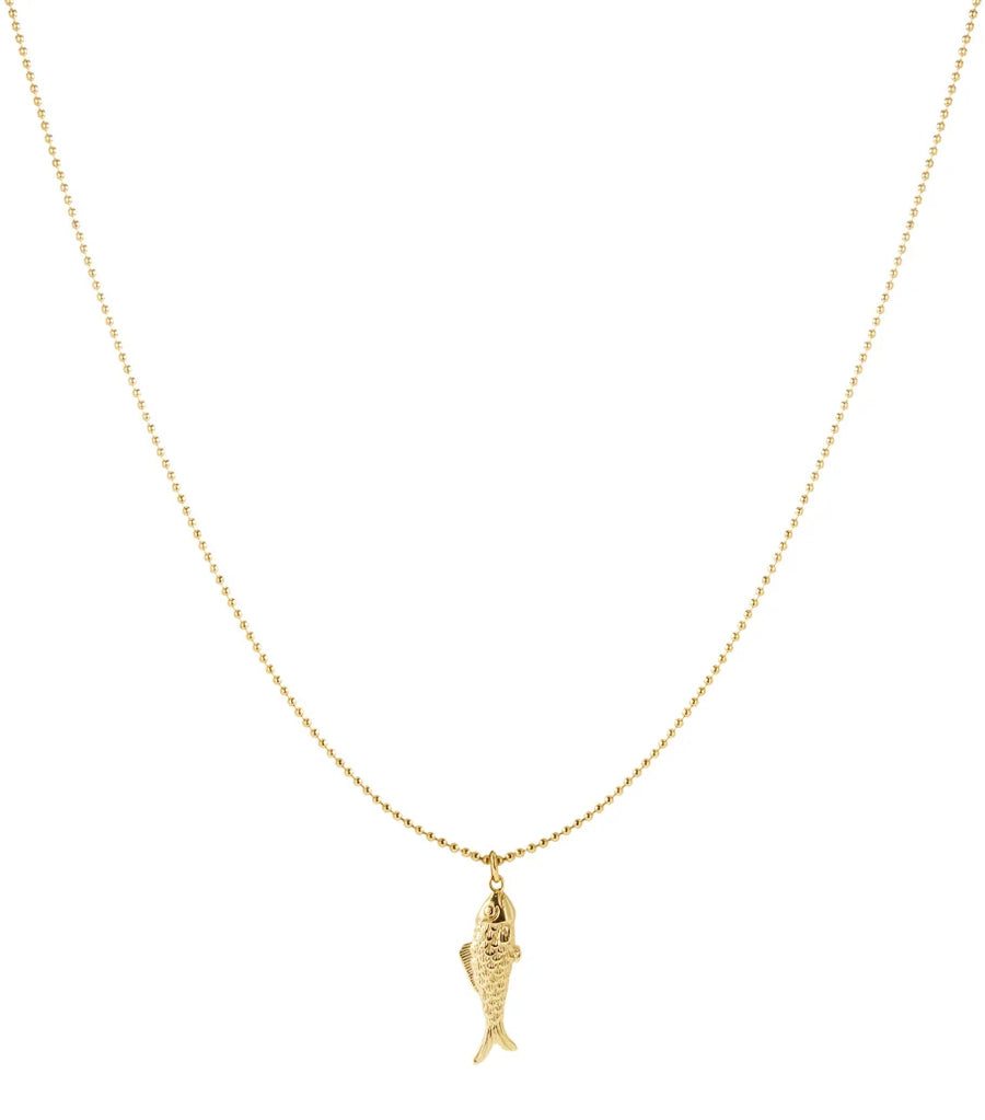 Lange ketting met hanger vis stainless steel LoveSieraden