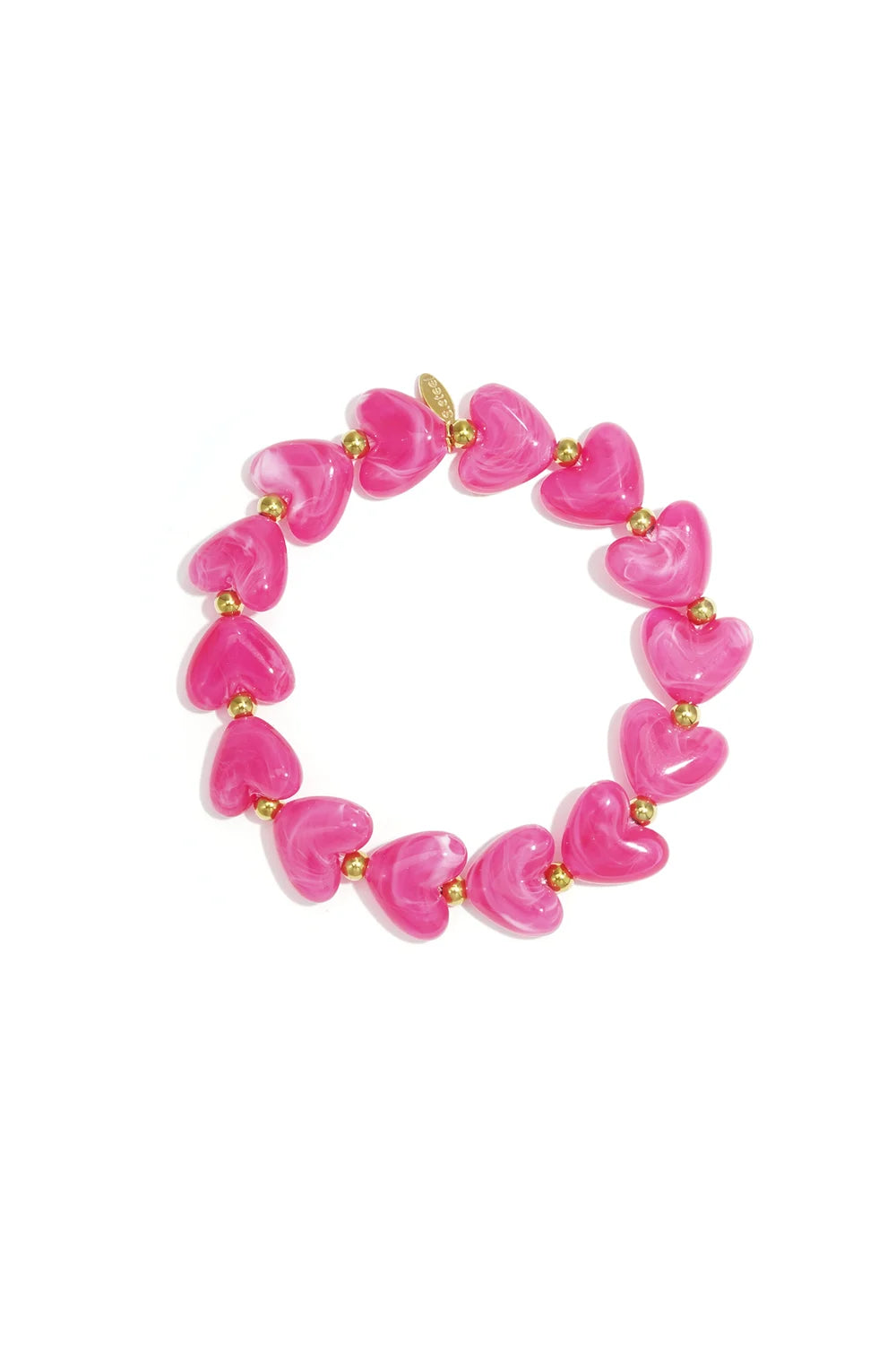 Armband kleurrijke harten en stainless steel LoveSieraden