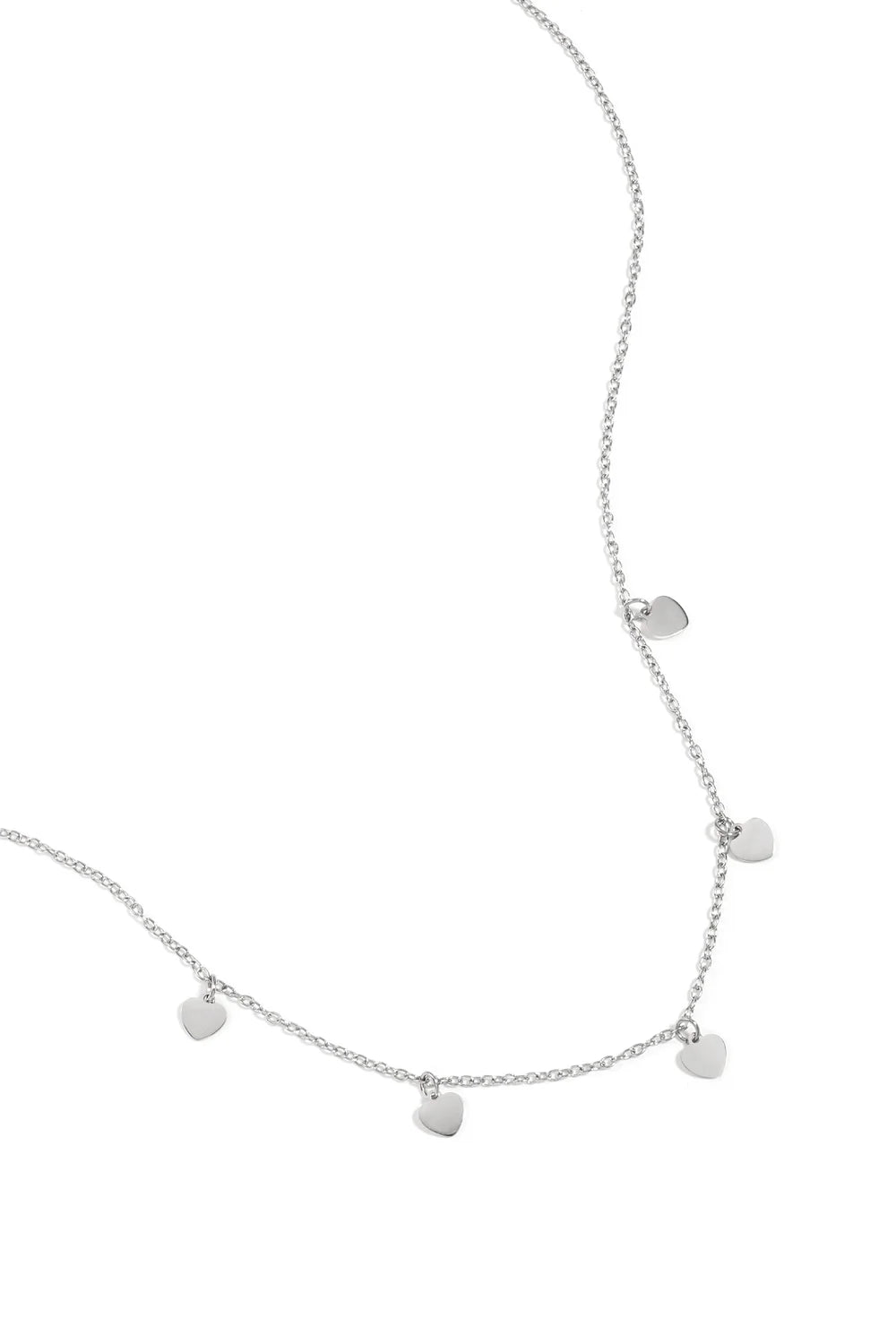 Ketting met vijf hartjes zilver stainless steel LoveSieraden