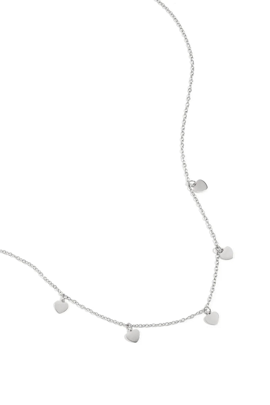 Ketting met vijf hartjes zilver stainless steel LoveSieraden