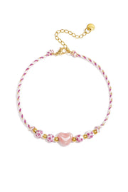 Vrolijk enkelbandje met hart kraal LoveSieraden