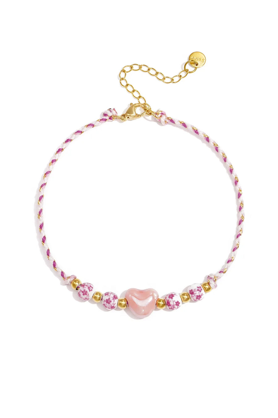 Vrolijk enkelbandje met hart kraal LoveSieraden
