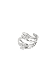 Open ring dames met steentjes stainless steel LoveSieraden