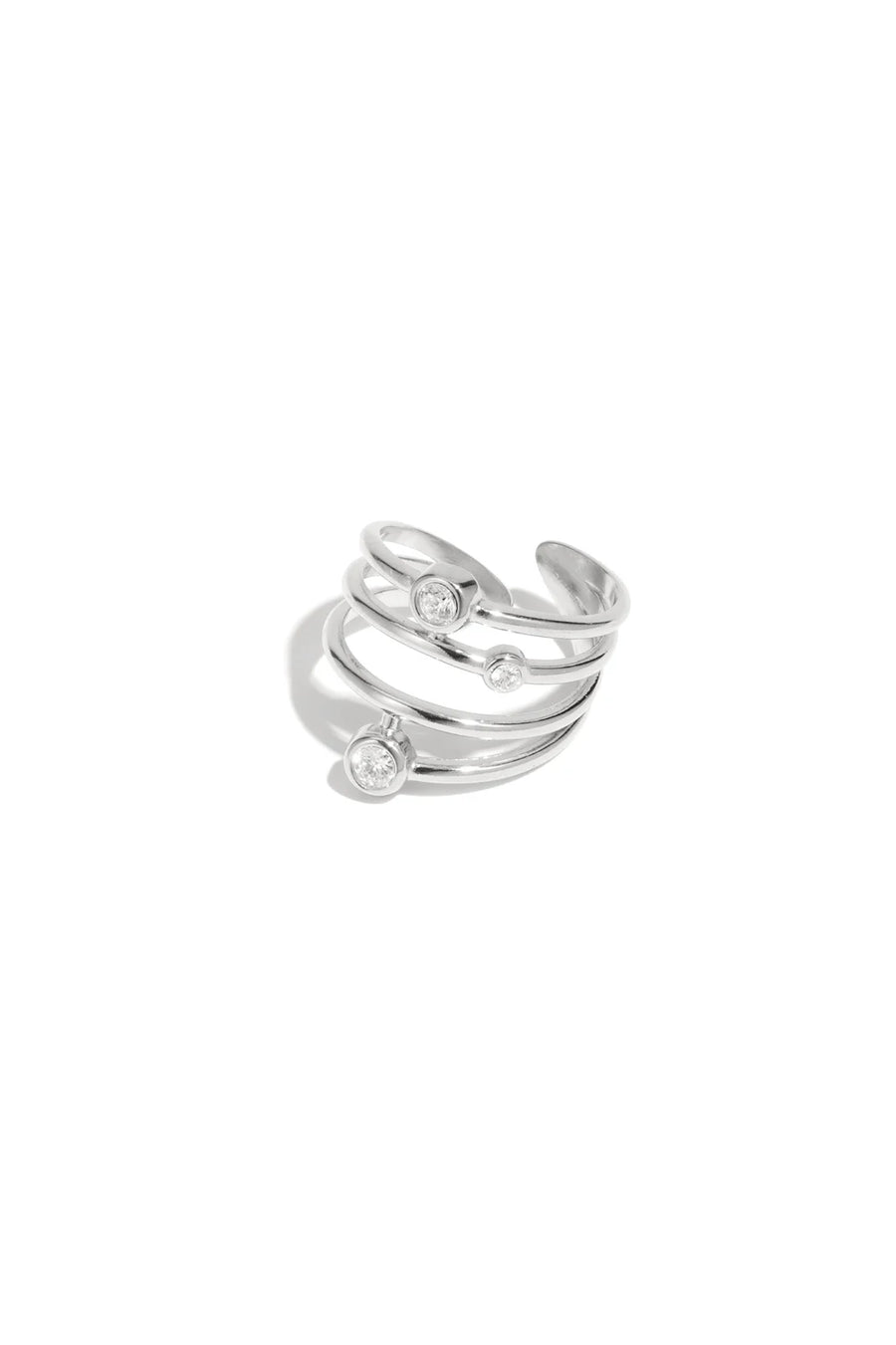 Open ring dames met steentjes stainless steel LoveSieraden