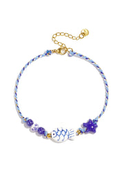 Vrolijk enkelbandje met vis en zeester LoveSieraden