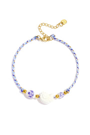 Enkelbandje met schelp en keramiek kralen LoveSieraden