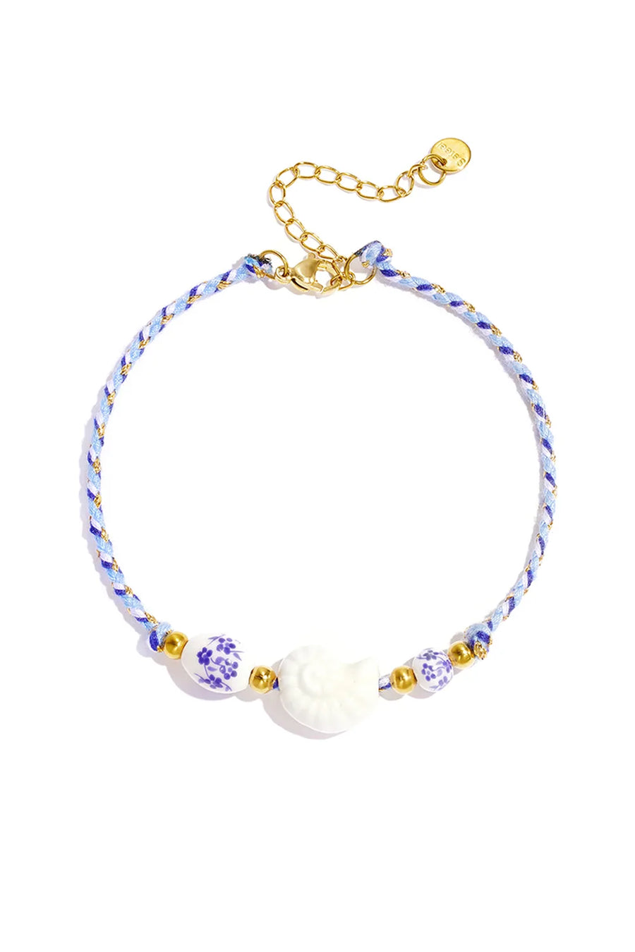 Enkelbandje met schelp en keramiek kralen LoveSieraden