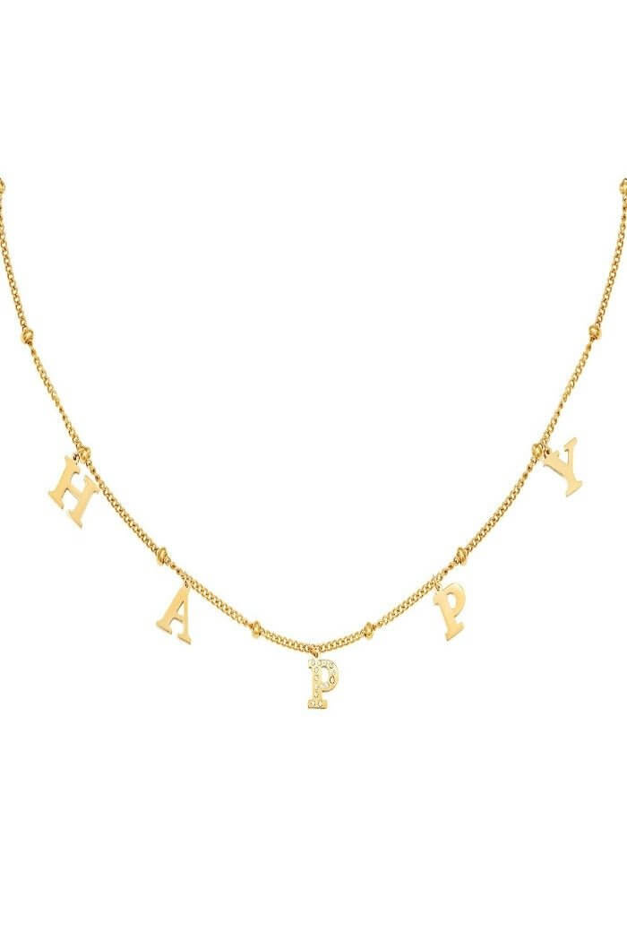 Gouden ketting Happy - LoveSieraden