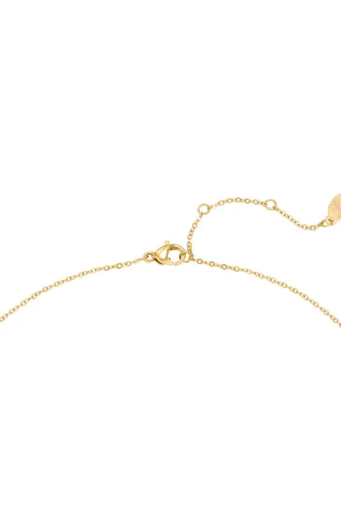 Gouden ketting met stijlvolle rechthoekige bedeltjes - LoveSieraden