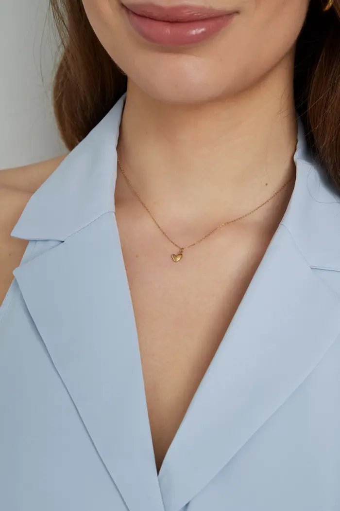 Ketting bedel met dubbelzijdig hartje - LoveSieraden